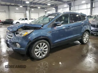 2018 Ford Escape Titanium with VIN 1FMCU9J98JUB43691, listed as a Copart auction lot 60086335 with 46,457 mi miles and Salvage title. Bid and sale history available at DreamBid. Image 1.