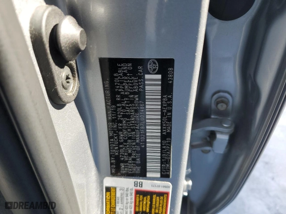 2020 Toyota Avalon Hybrid Limited with VIN 4T1D21FB7LU014867, listed as a Copart auction lot 45559885 with 82,708 mi miles and Salvage Title. Bid and sale history available at carsss.com. Image 12.