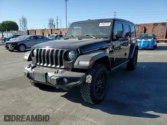 2021 Jeep Wrangler Unlimited Willys with VIN 1C4HJXDGXMW714608, listed as a Copart auction lot 47487375 with 20,260 mi miles and Clean title. Bid and sale history available at DreamBid. Image 12.