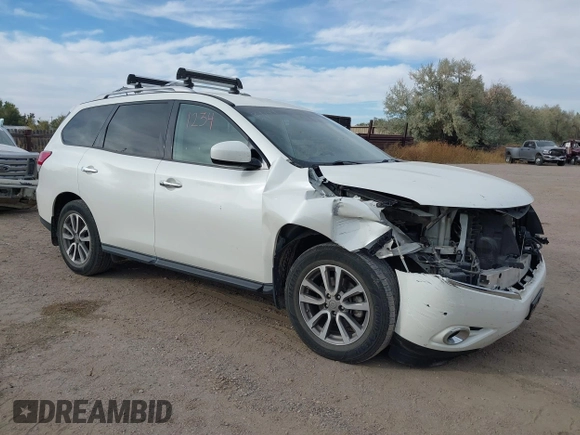 2016 Nissan Pathfinder SV with VIN 5N1AR2MM6GC620861, listed as a IAAI auction lot 40501234 with 107,424 mi miles and . Bid and sale history available at DreamBid. Image 1.