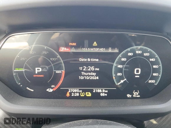 2022 Audi e-tron GT Prestige z VIN WAUEJBFW7N7006626, wystawiony jako Copart lot #75207374 z przebiegiem 27 095 mil mil oraz Szkody całkowita. Historia ofert i sprzedaży dostępna na DreamBid. Obrazek 9.