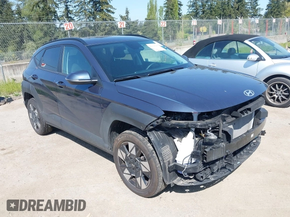 2024 Hyundai Kona SEL with VIN KM8HBCAB2RU133634, listed as a IAAI auction lot 42116645 with 14,248 mi miles. Bid and sale history available at carsss.com. Image 1.