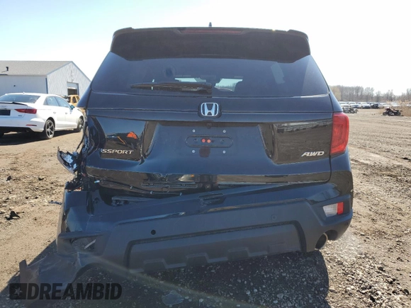 2024 Honda Passport EX-L с VIN 5FNYF8H5XRB018813, выставлен на аукционе Copart как лот 49441605 с пробегом 5 980 миль миль и Списание • Salvage title. История ставок и продаж доступна на DreamBid. Изображение 6.