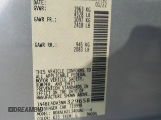 2022 Nissan Altima SV z VIN 1N4BL4DV3NN329658, wystawiony jako Copart lot #54952755 z przebiegiem 26 364 mil mil oraz Szkoda całkowita • Salvage title. Historia ofert i sprzedaży dostępna na DreamBid. Obrazek 13.