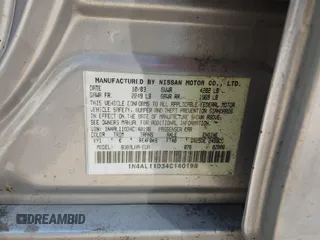 2004 Nissan Altima S with VIN 1N4AL11D34C140198, listed as a IAAI auction lot 41821256 with 182,905 mi miles. Bid and sale history available at carsss.com. Image 9.