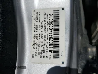 2004 Honda CR-V LX with VIN JHLRD78444C056316, listed as a Copart auction lot 54150875 with 196,940 mi miles and Salvage Title. Bid and sale history available at carsss.com. Image 14.