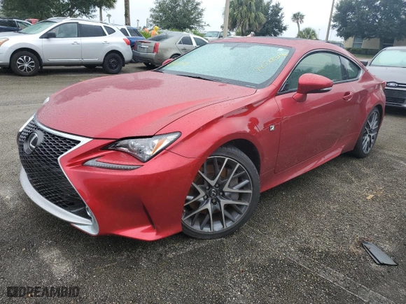 2015 Lexus RC 350 with VIN JTHHE5BC0F5003886, listed as a Copart auction lot 74588314 with 0 mi miles and Salvage Title. Bid and sale history available at carsss.com. Image 1.