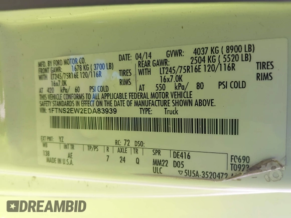 2014 Ford Econoline Cargo Commercial with VIN 1FTNS2EW2EDA83939, listed as a IAAI auction lot 42159453 with 148,947 mi miles. Bid and sale history available at carsss.com. Image 9.