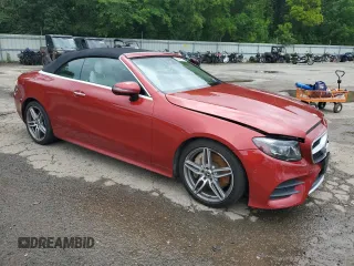2018 Mercedes-Benz E 400 with VIN WDD1K6FB6JF062324, listed as a Copart auction lot 58595125 with 47,570 mi miles and Salvage title. Bid and sale history available at DreamBid. Image 4.