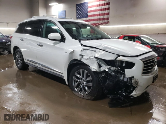 2014 Infiniti QX60 with VIN 5N1AL0MM5EC528868, listed as a Copart auction lot 44406045 with 126,198 mi miles and Salvage Title. Bid and sale history available at carsss.com. Image 4.