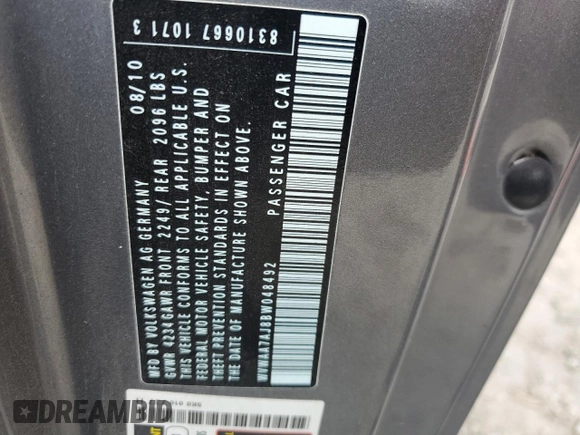 2011 Volkswagen Golf с VIN WVWAA7AJ8BW048492, выставлен на аукционе Copart как лот 68124374 с пробегом 72 362 миль миль и Списание • Salvage title. История ставок и продаж доступна на DreamBid. Изображение 12.