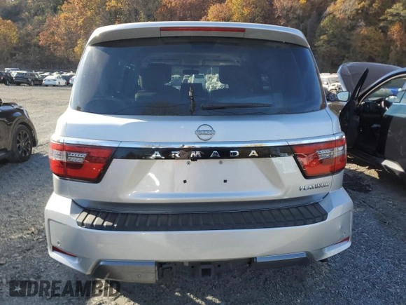 2023 Nissan Armada Platinum with VIN JN8AY2DA5P9403428, listed as a Copart auction lot 78377324 with 9,583 mi miles and Salvage Title. Bid and sale history available at carsss.com. Image 6.