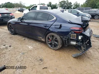2023 Genesis G70 3.3T with VIN KMTG54TE1PU106024, listed as a Copart auction lot 70501604 with 24,470 mi miles and Salvage Title. Bid and sale history available at DreamBid. Image 2.