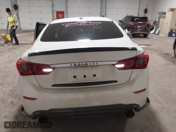 2017 Infiniti Q50 2.0t with VIN JN1CV7AR3HM681900, listed as a IAAI auction lot 41694543 with 158,028 mi miles. Bid and sale history available at carsss.com. Image 16.