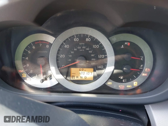 2009 Toyota RAV4 with VIN JTMBF33V09D018391, listed as a IAAI auction lot 41166682 with 120,107 mi miles. Bid and sale history available at carsss.com. Image 7.