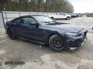 2023 BMW M4 Competition xDrive with VIN WBS43AZ01PCM97935, listed as a Copart auction lot 45945565 with Not Provided miles and Salvage Title. Bid and sale history available at carsss.com. Image 4.