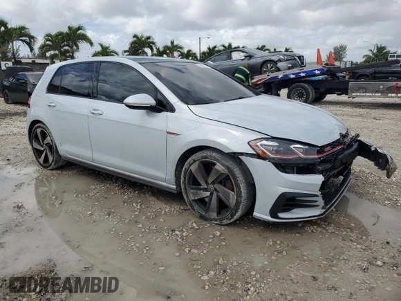 2019 Volkswagen Golf GTI S with VIN 3VW6T7AU8KM003186, listed as a Copart auction lot 53166134 with 54,672 mi miles and Non Repairable. Bid and sale history available at carsss.com. Image 4.