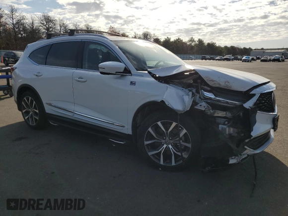 2022 Acura MDX w/Technology Package with VIN 5J8YE1H44NL014265, listed as a Copart auction lot 78062084 with 42,840 mi miles and Salvage Title. Bid and sale history available at carsss.com. Image 4.