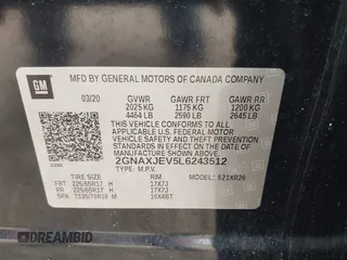 2020 Chevrolet Equinox LT с VIN 2GNAXJEV5L6243512, выставлен на аукционе IAAI как лот 42145254 с пробегом 115 018 миль миль и . История ставок и продаж доступна на DreamBid. Изображение 9.
