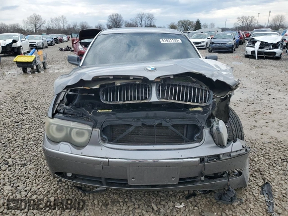 2005 BMW 7 Series 745Li with VIN WBAGN63515DS56509, listed as a Copart auction lot 51021155 with 0 mi miles and Salvage Title. Bid and sale history available at carsss.com. Image 5.