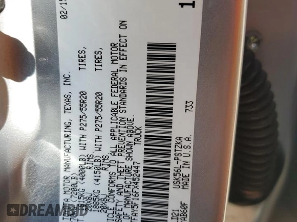 2015 Toyota Tundra Platinum z VIN 5TFAY5F16FX452447, wystawiony jako Copart lot #47127075 z przebiegiem 98 321 mil mil oraz Szkoda całkowita • Salvage title. Historia ofert i sprzedaży dostępna na DreamBid. Obrazek 14.