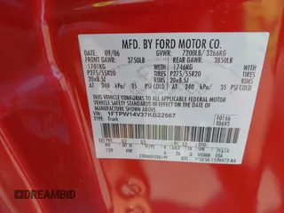 2007 Ford F-150 XLT с VIN 1FTPW14V37KB22567, выставлен на аукционе IAAI как лот 42753510 с пробегом Не указан миль и . История ставок и продаж доступна на DreamBid. Изображение 9.