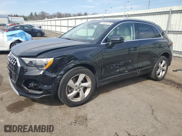 2020 Audi Q3 Premium with VIN WA1AECF35L1035909, listed as a Copart auction lot 49854725 with 78,602 mi miles and Salvage title. Bid and sale history available at DreamBid. Image 1.