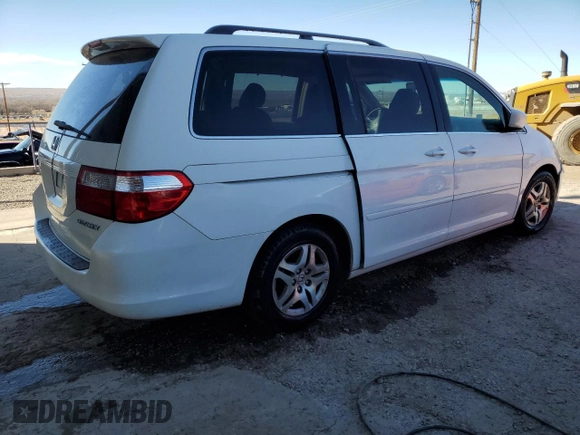 2005 Honda Odyssey EX z VIN 5FNRL38475B006619, wystawiony jako Copart lot #85041494 z przebiegiem Nie podano mil oraz Szkoda całkowita • Salvage title. Historia ofert i sprzedaży dostępna na DreamBid. Obrazek 3.