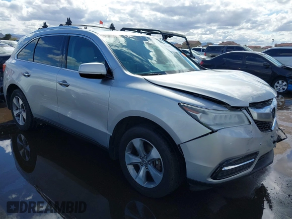 2014 Acura MDX with VIN 5FRYD4H23EB019945, listed as a IAAI auction lot 41775061 with 165,750 mi miles. Bid and sale history available at carsss.com. Image 1.