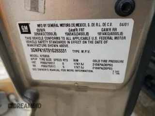 2001 Chevrolet Suburban LT z VIN 3GNFK16T91G263331, wystawiony jako Copart lot #47511634 z przebiegiem Nie podano mil oraz Szkoda całkowita • Salvage title. Historia ofert i sprzedaży dostępna na DreamBid. Obrazek 13.