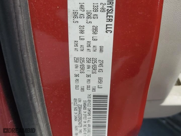 2009 Dodge Grand Caravan SE with VIN 2D8HN44E69R624679, listed as a Copart auction lot 54204685 with 389,465 mi miles and Salvage Title. Bid and sale history available at carsss.com. Image 13.