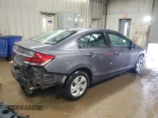 2014 Honda Civic Sedan LX with VIN 19XFB2F55EE019421, listed as a Copart auction lot 48366225 with 72,076 mi miles and Salvage Title. Bid and sale history available at carsss.com. Image 3.
