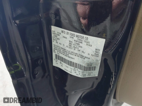 2008 Ford F-150 XLT с VIN 1FTPW14V28FB87601, выставлен на аукционе IAAI как лот 42211440 с пробегом 220 033 миль миль и . История ставок и продаж доступна на DreamBid. Изображение 9.