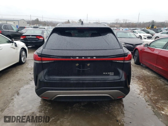 2025 Lexus RX 350 with VIN 2T2BAMCA8SC089662, listed as a Copart auction lot 43508605 with 1,634 mi miles and Salvage Title. Bid and sale history available at DreamBid. Image 6.