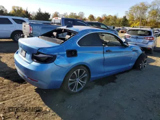 2018 BMW 2 Series 230i with VIN WBA2J1C58JVD09061, listed as a Copart auction lot 76469104 with 49,687 mi miles and Salvage Title. Bid and sale history available at carsss.com. Image 3.