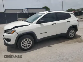 2018 Jeep Compass Sport with VIN 3C4NJCAB1JT461958, listed as a Copart auction lot 59567105 with 181,632 mi miles and Salvage title. Bid and sale history available at DreamBid. Image 1.