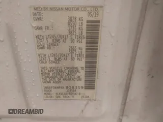 2019 Nissan NV Cargo S z VIN 1N6BF0KM4KN808359, wystawiony jako IAAI lot #42340241 z przebiegiem 183 788 mil mil oraz . Historia ofert i sprzedaży dostępna na DreamBid. Obrazek 9.