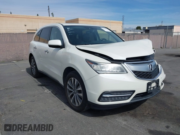 2016 Acura MDX w/Tech with VIN 5FRYD3H4XGB009265, listed as a IAAI auction lot 41691872 with 123,798 mi miles. Bid and sale history available at carsss.com. Image 1.