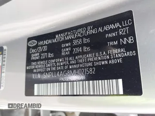 2021 Hyundai Elantra SE с VIN 5NPLL4AG8MH021582, выставлен на аукционе IAAI как лот 42288396 с пробегом 93 522 миль миль и . История ставок и продаж доступна на DreamBid. Изображение 9.
