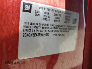 2015 Buick Regal Premium I with VIN 2G4GN5EX8F9119072, listed as a Copart auction lot 50315205 with 188,945 mi miles and Salvage Title. Bid and sale history available at carsss.com. Image 14.