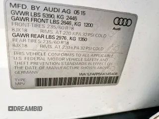 2015 Audi Q5 Premium Plus with VIN WA1LFAFP5FA145408, listed as a Copart auction lot 60108735 with 129,062 mi miles and Clean title. Bid and sale history available at DreamBid. Image 13.