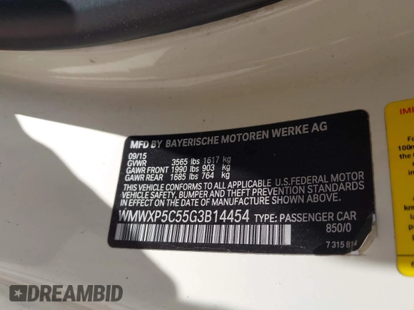 2016 MINI Hardtop z VIN WMWXP5C55G3B14454, wystawiony jako IAAI lot #42659350 z przebiegiem 93 933 mil mil oraz . Historia ofert i sprzedaży dostępna na DreamBid. Obrazek 9.