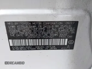 2017 Lexus IS 300 z VIN JTHCM1D21H5025621, wystawiony jako IAAI lot #42121222 z przebiegiem 81 709 mil mil oraz . Historia ofert i sprzedaży dostępna na DreamBid. Obrazek 9.