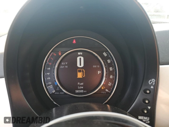 2017 FIAT 500 Pop с VIN 3C3CFFKR3HT671188, выставлен на аукционе Copart как лот 61052695 с пробегом 56 566 миль миль и Списание • Salvage title. История ставок и продаж доступна на DreamBid. Изображение 9.