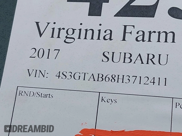 2017 Subaru Impreza Premium with VIN 4S3GTAB68H3712411, listed as a IAAI auction lot 42503350 with 206,967 mi miles and . Bid and sale history available at DreamBid. Image 9.