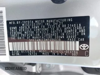 2021 Toyota Corolla XSE with VIN 5YFT4MCE8MP086038, listed as a IAAI auction lot 41611560 with 28,354 mi miles. Bid and sale history available at carsss.com. Image 9.