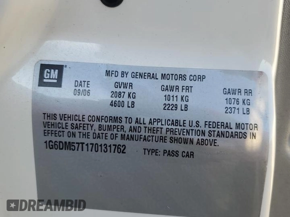 2007 Cadillac CTS z VIN 1G6DM57T170131762, wystawiony jako Copart lot #89275175 z przebiegiem 141 040 mil mil oraz Szkoda całkowita • Salvage title. Historia ofert i sprzedaży dostępna na DreamBid. Obrazek 12.