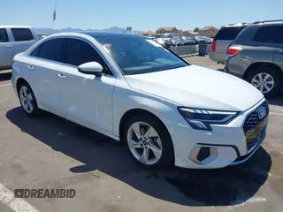 2023 Audi A3 Premium with VIN WAUAUDGY9PA128136, listed as a IAAI auction lot 42229138 with 24,147 mi miles and . Bid and sale history available at DreamBid. Image 1.