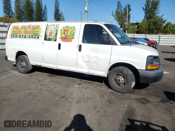2012 GMC Savana Cargo Van with VIN 1GTW7GCA7C1900265, listed as a Copart auction lot 88016385 with 234,049 mi miles and Salvage Title. Bid and sale history available at carsss.com. Image 4.