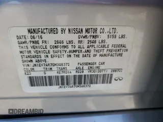 2016 Infiniti Q50 Premium with VIN JN1EV7AR7GM346372, listed as a Copart auction lot 48469255 with 97,236 mi miles and Salvage Title. Bid and sale history available at DreamBid. Image 14.